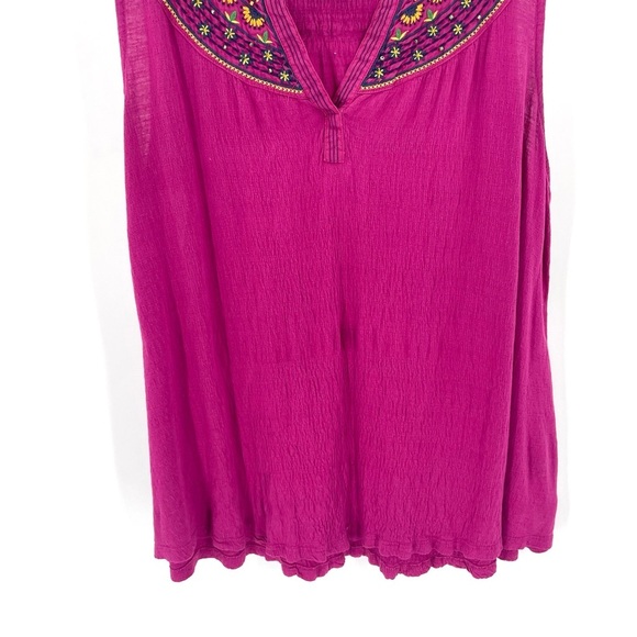 ANTHROPOLOGIE AKEMI + KIN VIZELA EMBROIDERED SLEEVELESS BOHO VNECK TOP - Picture 6 of 10